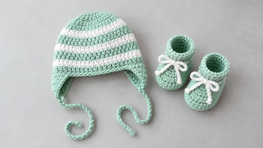 Crochet Baby Hat and Booties Pattern